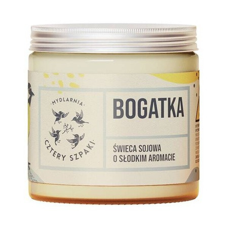 Naturalna świeca sojowa BOGATKA – kwiatowy aromat, ekologiczny wosk, ręczne wykonanie. Stwórz wyjątkowy nastrój! Naturalna świeca sojowa BOGATKA – kwiatowy aromat, ekologiczny wosk, ręczne wykonanie. Stwórz wyjątkowy nastrój!
